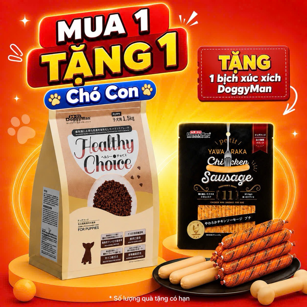 (1,5Kg) Thức Ăn Hạt Cho Chó Healthy Choice Thương Hiệu Doggyman