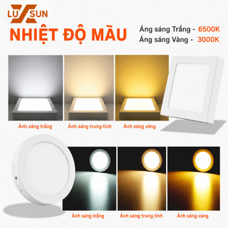 Đèn LED Ốp Trần Nổi LUXSUN Viền Trắng 6W 12W 18W 24W Vuông Tròn Siêu Mỏng Phòng Khách Phòng Ngủ Phòng Bếp Tiết Kiệm Điện
