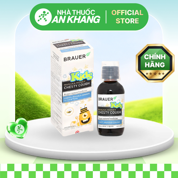 Siro Brauer Kids Manuka Honey Chesty Cough (Chai 100ml) hỗ trợ giảm ho cho trẻ