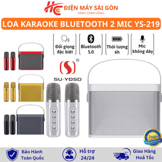 Loa Bluetooth Karaoke Kèm 2 Mic YS-219 Âm Thanh Đỉnh, Thiết Kế Đẹp, Bass Cực Mạnh, Bảo Hành 24 tháng