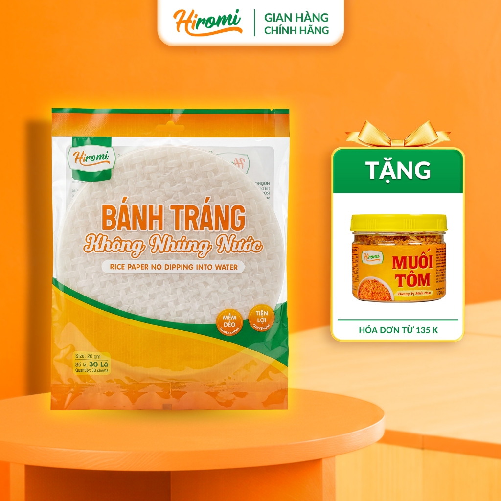 Bánh Tráng Không Nhúng Nước Hiromi Túi 95g - Không Nhúng Nước, Hình Tròn, Dễ Cuốn, Tiện Lợi