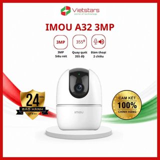 CAMERA IMOU A32- 3MP quay quét trong nhà, đàm thoại 2 chiều, có cổng LAN