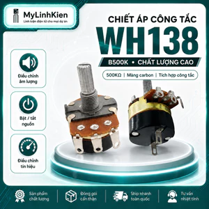 Chiết áp công tắc 500K WH138-1 B500K chất lượng cao.