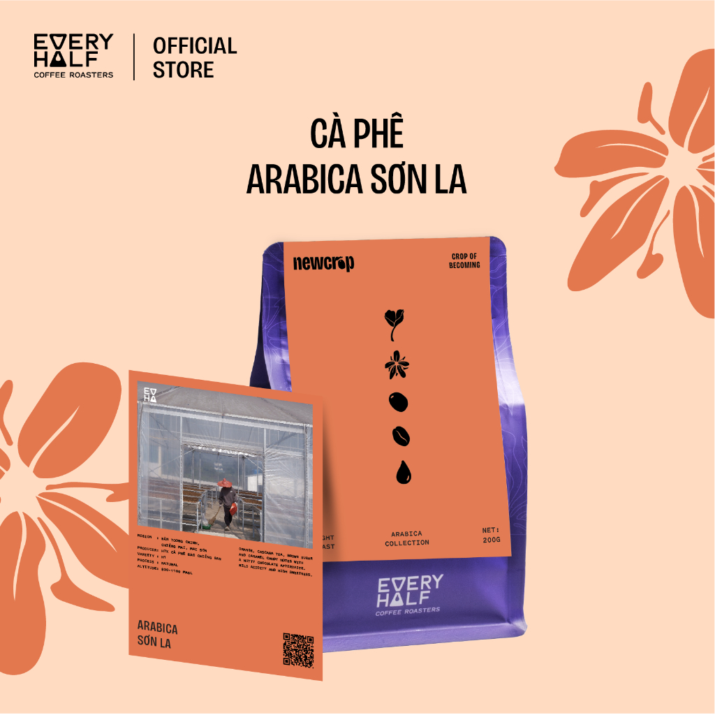 NEWCROP 2026 Cà Phê Đặc Sản Arabica Sơn La Light Roast Phù Hợp Pha Thủ Công EveryHalf - Túi 200G