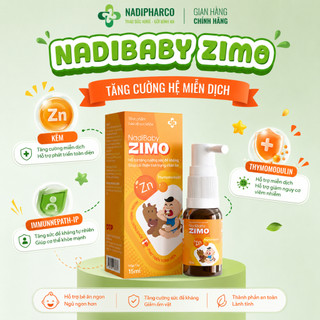 Siro Nadibaby Zimo, Bổ Sung Kẽm Giúp Bé Ăn Ngon, Tăng Đề Kháng - Hỗ Trợ Miễn Dịch Tự Nhiên - Lọ 15ml