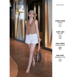 Quần short nữ cao cấp HAGOO chất liệu kaki bổ thân cạp cao hai lớp phù hợp đi làm đi chơi [Q773]