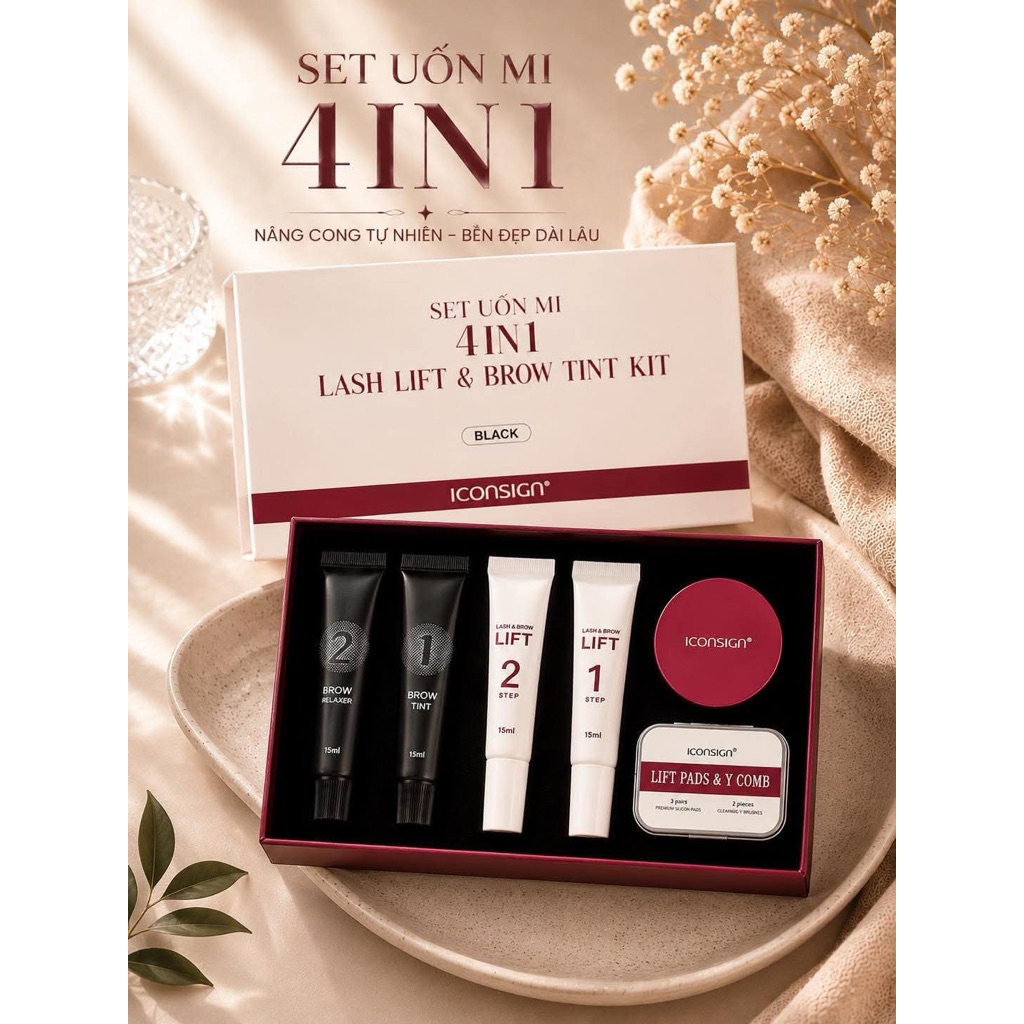 sét uốn mi định hình chân mày 4in1 thuần chay ICONSIGN kèm phủ đen