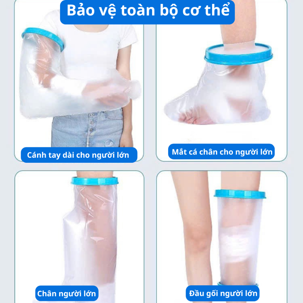 Bao Tay/Chân Chống Nước Khi Tắm – Dành Cho Người Bị Thương, Bó Bột, Sau Phẫu Thuật