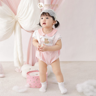 NBAN (6M-3Y) Bodychip bé gái màu hồng, body cotton mềm mát dễ thay tã bé mặc nhà đi chơi-PINKGIRL