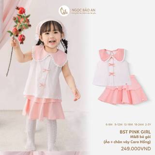 NBAN (6M-3Y) Quần áo bé gái màu hồng, thời trang trẻ em cotton mềm mát dễ thương bé đi chơi-PINKGIRL