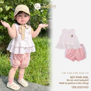 NBAN (6M-3Y) Quần áo bé gái màu hồng, thời trang trẻ em cotton mềm mát dễ thương bé đi chơi-PINKGIRL