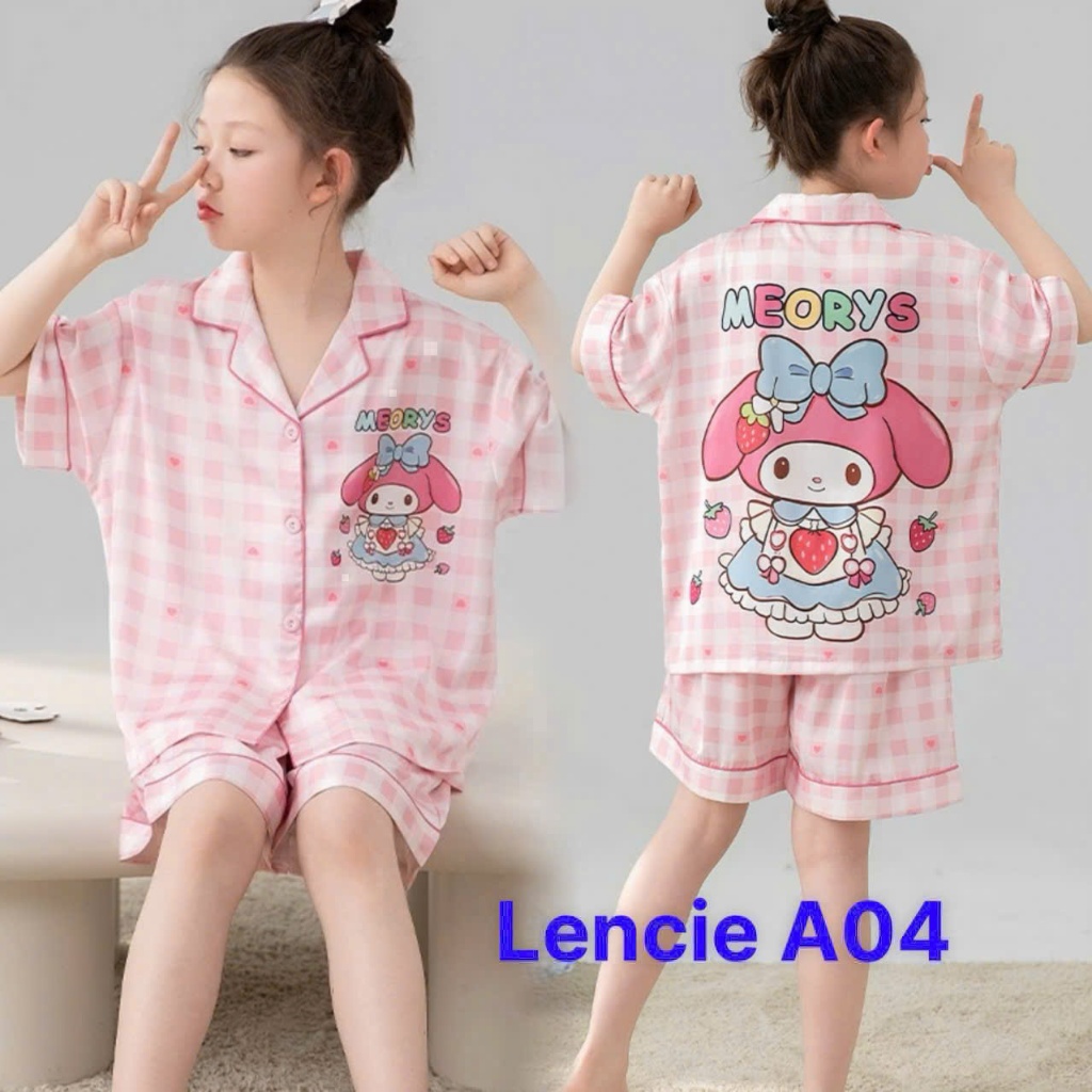 Đồ bộ pijama bé gái chất lụa Latin mặc nhà, mềm mát, thấm hút tốt, thiết kế xinh xắn