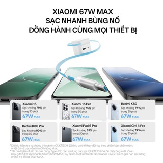 Củ Sạc GaN CUKTECH CP6 Kèm Cáp C Rút Gọn | Công Suất 67W | Cổng Sạc 2C1A | Bảo hành 18 Tháng AD653W