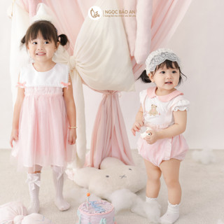 NBAN (6M-3Y) Bodychip bé gái màu hồng, body cotton mềm mát dễ thay tã bé mặc nhà đi chơi-PINKGIRL