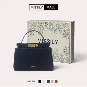 Túi xách cầm tay chất liệu nhung nhũ ca cấp MISSILY (ms205)