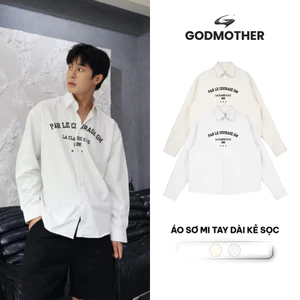 Áo Sơ Mi Tay Dài Kẻ Sọc GODMOTHER Áo Sơmi Oxford Vải Mát Form Rộng Unisex Thời Trang Nam Nữ Hàn Quốc