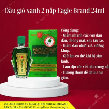 Dầu gió xanh Con Ó của Mỹ, Dầu gió xanh Eagle Brand 24ml 2 nắp⚡Cam kết chính hãng⚡ dầu xanh 2 nắp mỹ, dầu cho người già