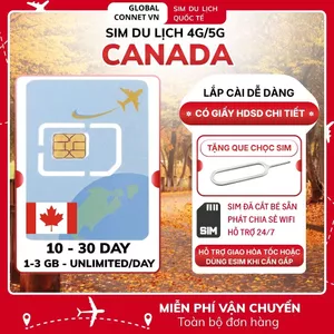 Sim Du Lịch CANADA [10 - 30 Ngày] 4G/ 5G Tốc Độ Cao Và Ổn Định - Tặng Kèm Cây Chọc Sim