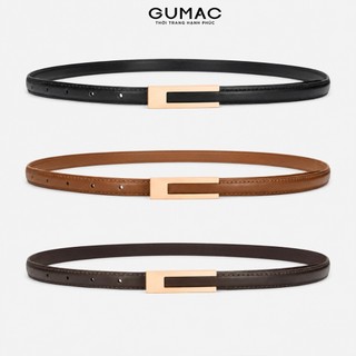 [QUÀ TẶNG] Thắt Lưng Nữ GUMAC Da PU Bản Nhỏ Khóa Kim Loại Vàng Thanh Lịch