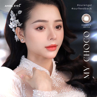 Kính Áp Tròng Màu Nâu Tự Nhiên Angel Eyes My Choco (0 - 8 Độ) - Lens Cận Nâu Trong Trẻo Đeo Hàng Ngày Đi Học Đi Làm