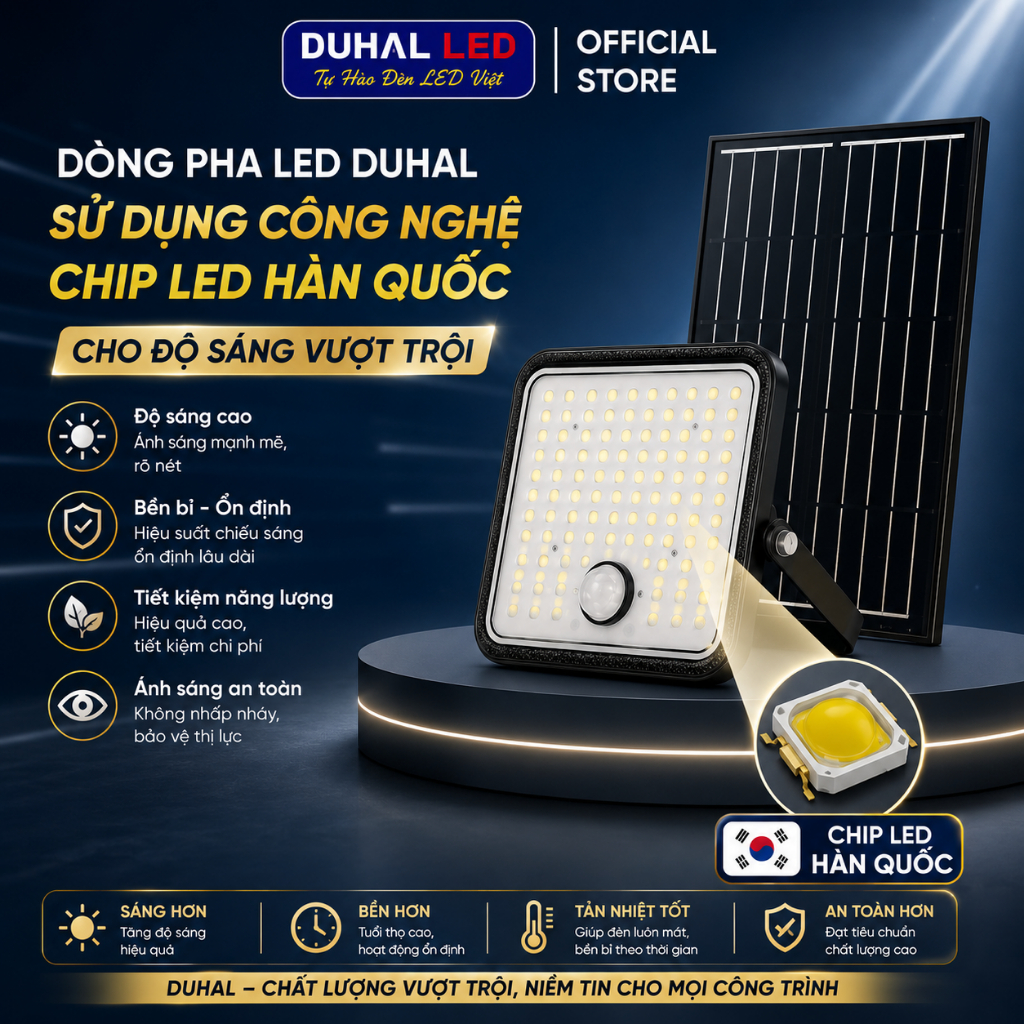 Đèn Năng Lượng Mặt Trời Duhal AJN1 Lắp Đặt Ngoài Trời, Sân Nhà, Trong nhà 50W 100W 150W 200W