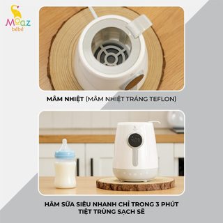 Máy Hâm Sữa Siêu Tốc Moaz Bébé MB – 021, Tính Năng Hâm Nóng Sữa Và Tiệt Trùng Bình Sữa, Hâm Nóng Siêu Tốc Từ 4-37 Độ C