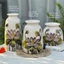 Bộ 3 Bình Hoa Gốm Sứ Bát Tràng Men Tiêu Mộc Vẽ Tay Họa Tiết Thủ Công Decor Trang Trí GomDecorTSC