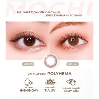 Kính Áp Tròng Màu Nâu Tự Nhiên Angel Eyes Mochi (0 - 8 Độ) - Lens Cận Nâu Tây Long Lanh Đi Học Chụp Kỷ Yếu Cô Dâu