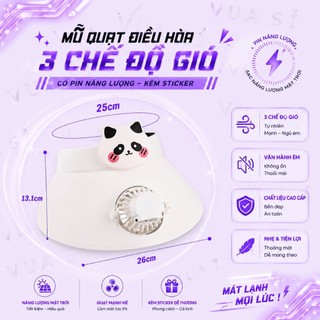 Mũ Chống Nắng Vành Rộng VUASI Có Quạt Mùa Hè Cho Mẹ Và Bé Chống Tia UV, Chạy Năng Lượng