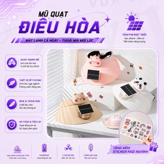 Mũ Chống Nắng Vành Rộng VUASI Có Quạt Mùa Hè Cho Mẹ Và Bé Chống Tia UV, Chạy Năng Lượng