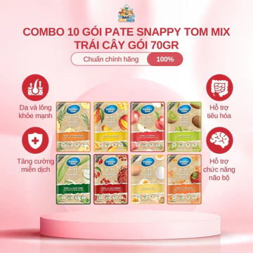 COMBO 10 Gói Pate Snappy Tom Mix Trái Cây Dành Cho Mèo [Gói 70G] - Pate Mèo Snappy Tom - Đảo Chó Mèo