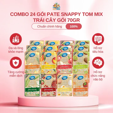 COMBO 24 Gói Pate Snappy Tom Mix Trái Cây Dành Cho Mèo [Gói 70G] - Pate Mèo Snappy Tom - Đảo Chó Mèo