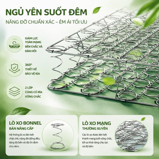 Nệm lò xo KADE lò xo liên kết 19cm Nâng Đỡ Trọn Vẹn giấc ngủ Nệm Khách Sạn giá tốt bảo hành 10 năm