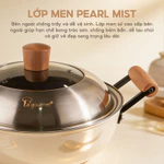 [ SVIP] Chảo gang tráng men thủ công La gourmet 24cm, chống dính tự nhiên an toàn sức khỏe — ảnh 3