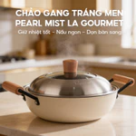 [ SVIP] Chảo gang tráng men thủ công La gourmet 24cm, chống dính tự nhiên an toàn sức khỏe — ảnh 1