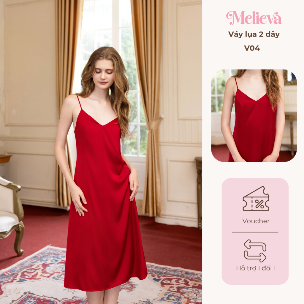 Váy Lụa Ngủ 2 Dây Sexy Mềm Mịn Thoáng Mát Mùa Hè