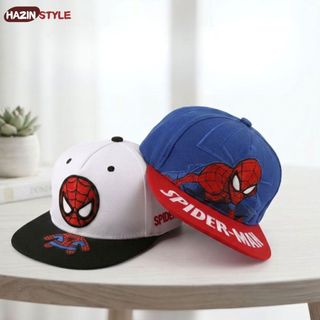 Mũ bé trai 1-5 tuổi HAZIN Snapback thêu hình siêu nhân nhện SPIDER MAN phối màu cho bé đi học đi chơi