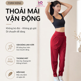 [J104] Quần jogger thể thao nữ Tuấn HD ống rộng chất Poly dày dặn, thoáng khí, tập gym chạy bộ