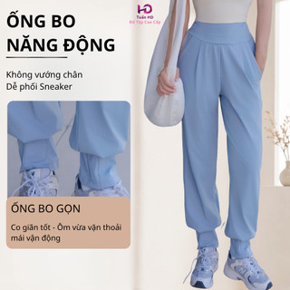 [J104] Quần jogger thể thao nữ Tuấn HD ống rộng chất Poly dày dặn, thoáng khí, tập gym chạy bộ