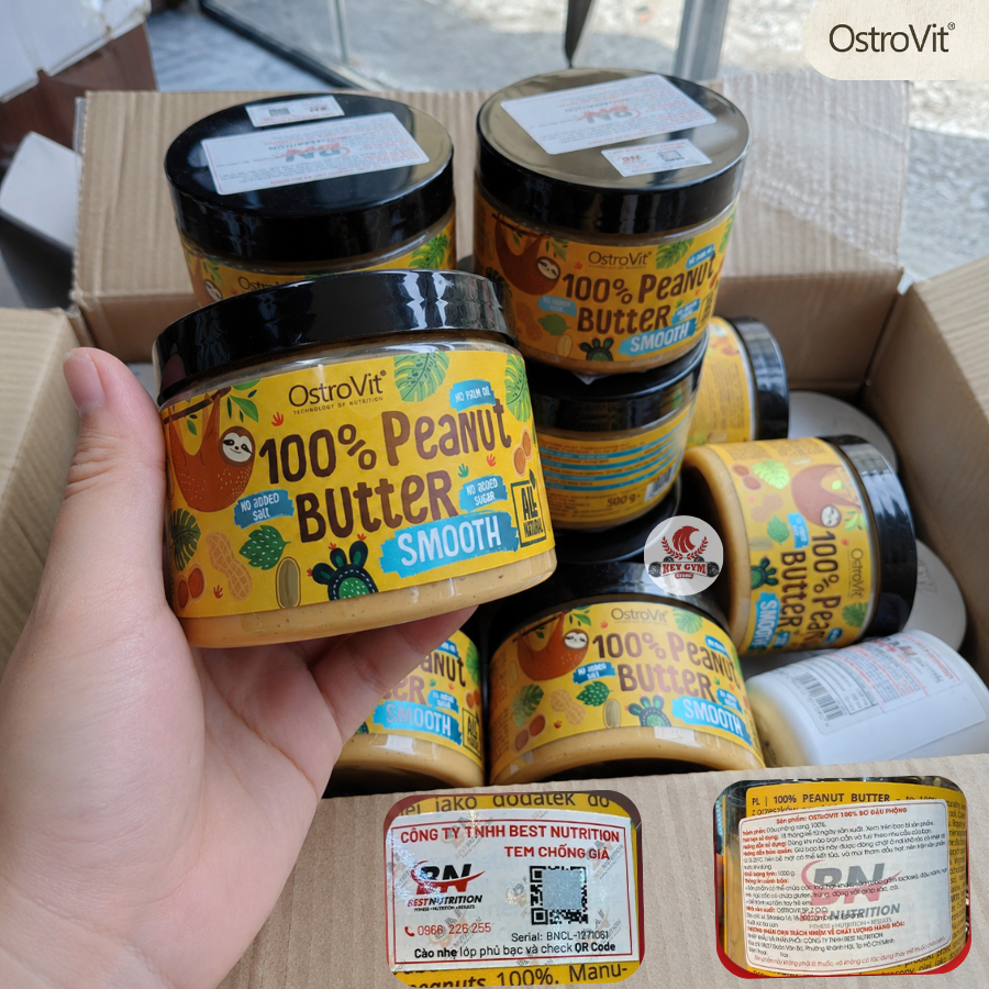 [BN] Ostrovit Peanut Butter 100% - Bơ Đậu Phộng, Ko Đường, Sánh Mịn, Thơm Ngon - KEYGYM