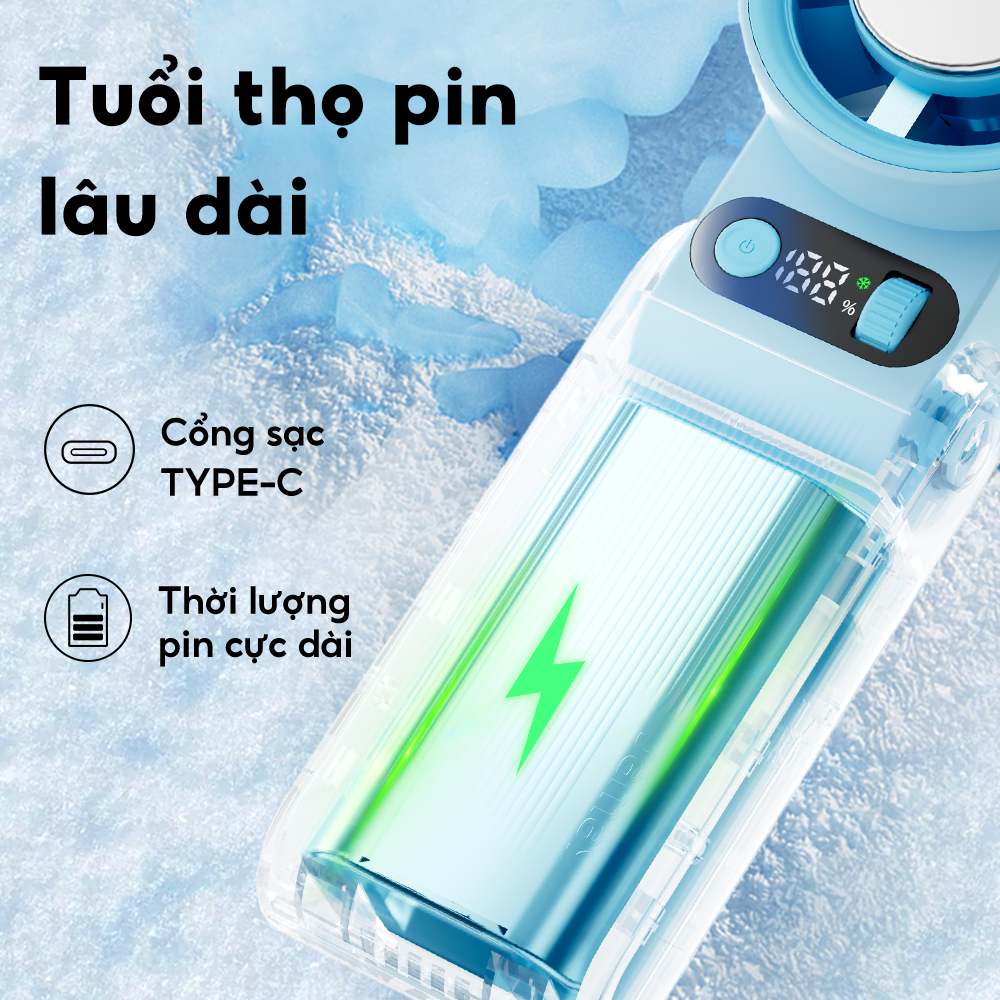 JAMAY Quạt Cầm Tay Mini, turbo 199 Tốc Độ Gió Siêu Mạnh, Pin lớn, Quạt Sò Lạnh, Gập Gọn 135 Độ, Tặng dây đeo F16 D | BigBuy360 - bigbuy360.vn