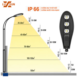 Đèn Đường LED Hình Lá LUXSUN 50W 100W 150W 200W IP66 Chống Nước Siêu Sáng Chiếu Sáng Đường Phố Khu Đô Thị Công Trình