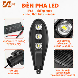 Đèn Đường LED Hình Lá LUXSUN 50W 100W 150W 200W IP66 Chống Nước Siêu Sáng Chiếu Sáng Đường Phố Khu Đô Thị Công Trình