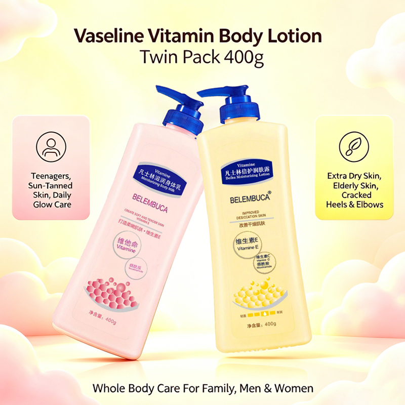 Vaseline Vitamin E Body Lotion Bột dưỡng ẩm cho da khô và tan nắng, Chăm sóc toàn thân gia đình