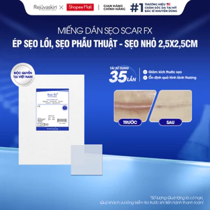 [2.5x2.5cm] Miếng Dán Sẹo Lồi Mini Rejuvaskin Scar FX - Ngăn Ngừa & Ép Sẹo Phì Đại Nhỏ
