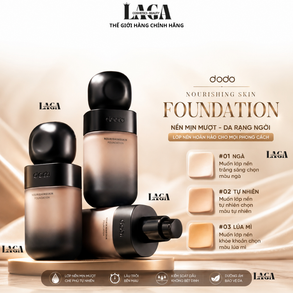 DOPI Kem Nền Không Bị Lem Và Lâu Trôi 35ml. Lâu Trôi, Kiểm Soát Dầu Và Chống Nước Trong 24 Giờ