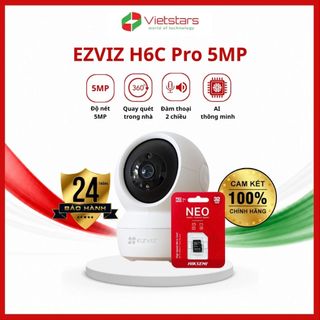 Camera EZVIZ H6C Pro 3MP quay quét báo động thông minh trong nhà, đàm thoại 2 chiều, có cổng LAN