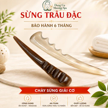 Dụng Cụ Chày Day Ấn Huyệt Bằng Sừng Trâu Đả Thông Kinh Lạc - Cạo Gió - Dụng Cụ Diện Chẩn