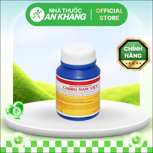 Carbo Nam Việt hỗ trợ giảm triệu chứng đầy hơi, rối loạn tiêu hóa chai 100 viên [Nhà Thuốc An Khang - Chính Hãng 100%]