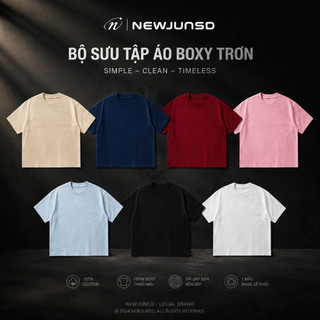 Áo Thun Boxy  100% Cotton Dày Mịn, Thoáng Mát basic
